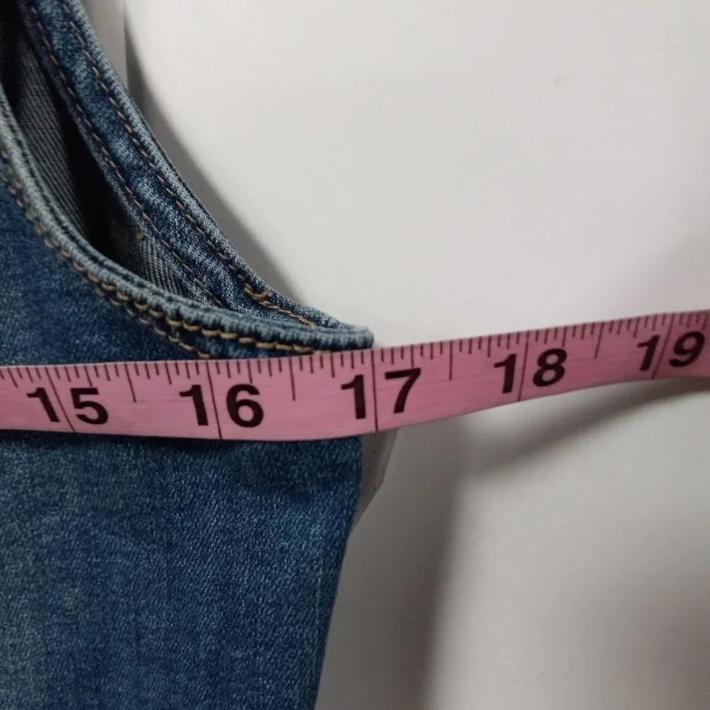 Prana Women's Blue Denim Sleeveless Cropped Jean Dree Vest Size Small - Picture 8 of 9